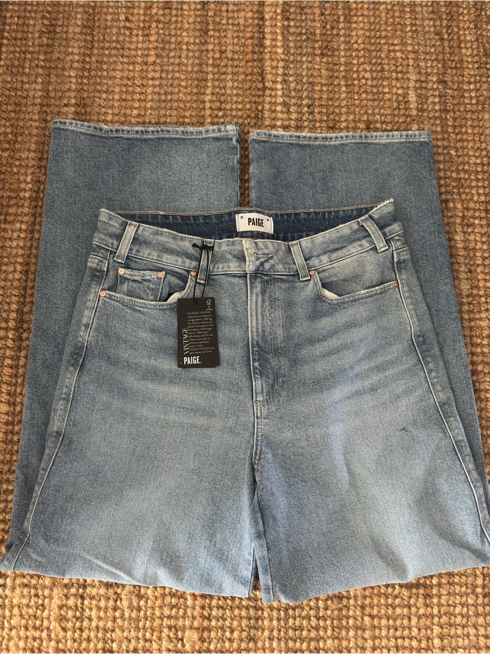 NWT PAIGE vintage Blue High-Rise loose wide leg Jeans